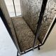 1970s design magazine rack in metal and python leather
