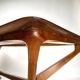 Vintage Italian Table in Wood and Brass by Turin School, 1950s
