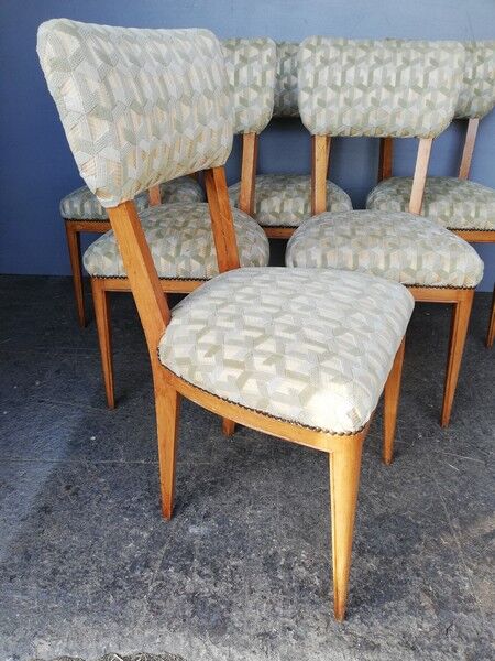 6 chaises bois massif 1940/50