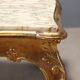 Small antique baroque-style table in carved fir and marble from the 19th century.