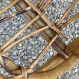 Vintage rattan magazine rack table
