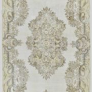 Tapis Persan Vintage Crème Fait Main, Élégance Florale Classique, 194x328