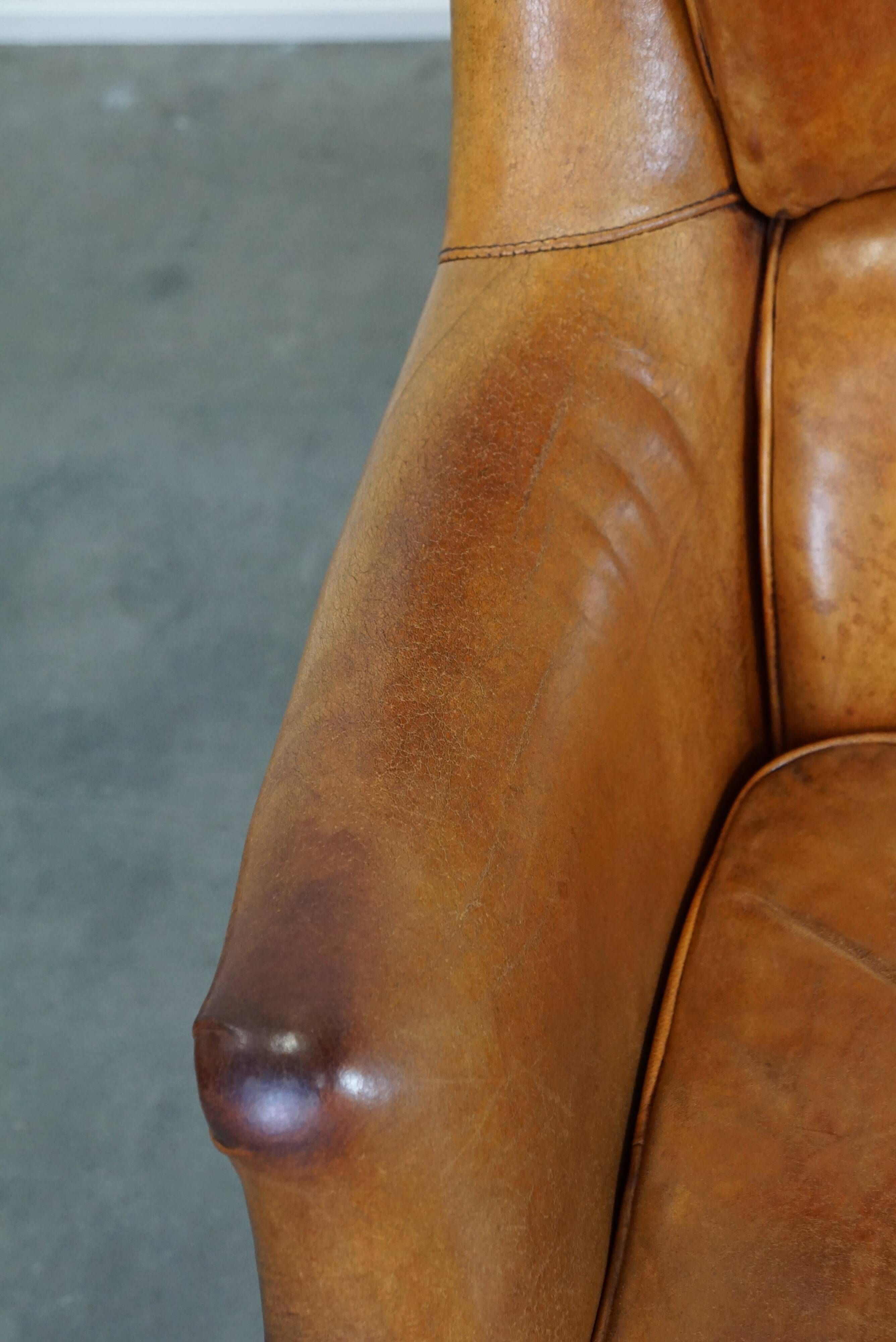 Set of two super rugged and very comfortable sheep leather armchairs