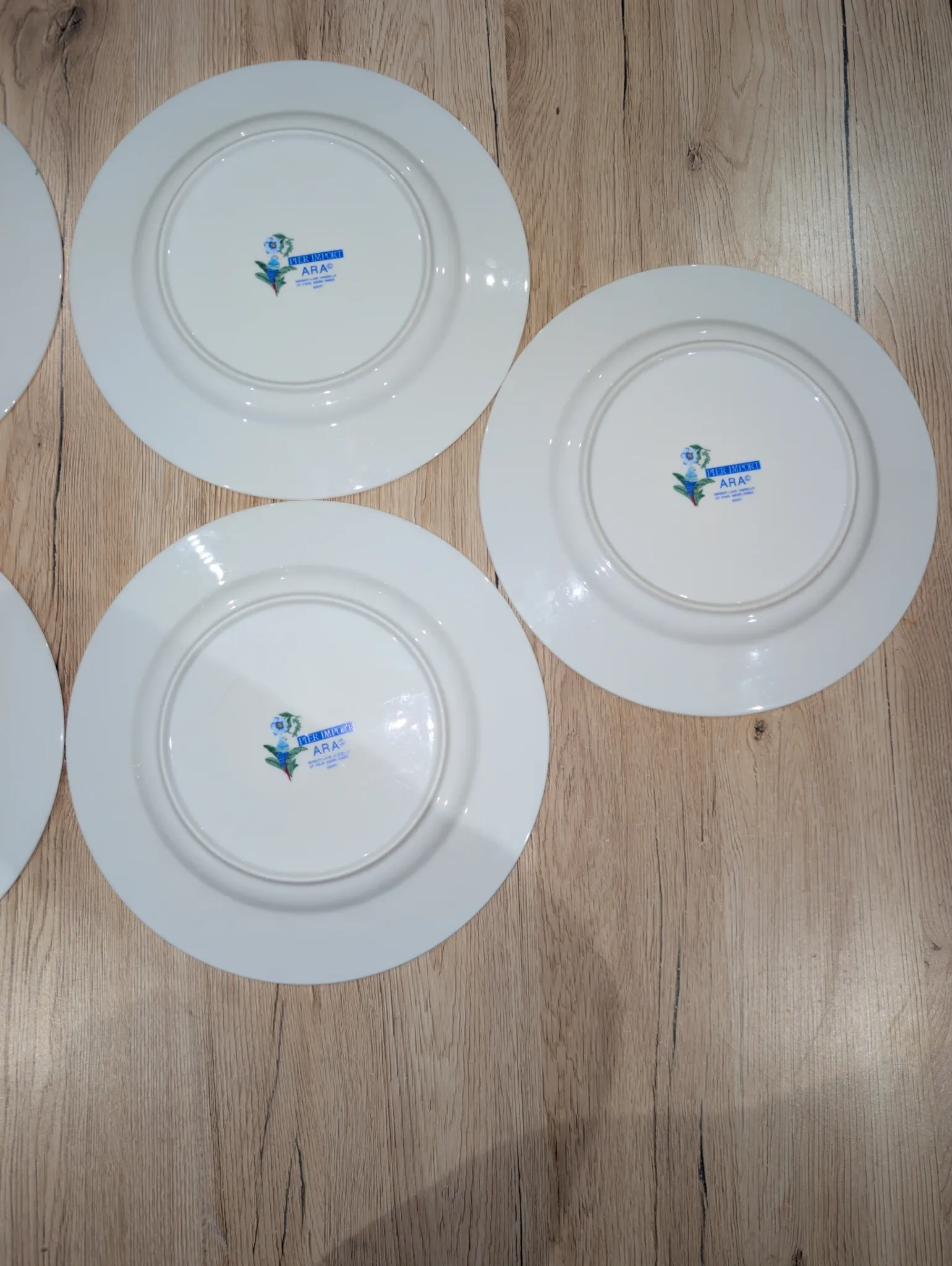 Lot 7 Large Flat Plates Porcelain ARA Pier Import