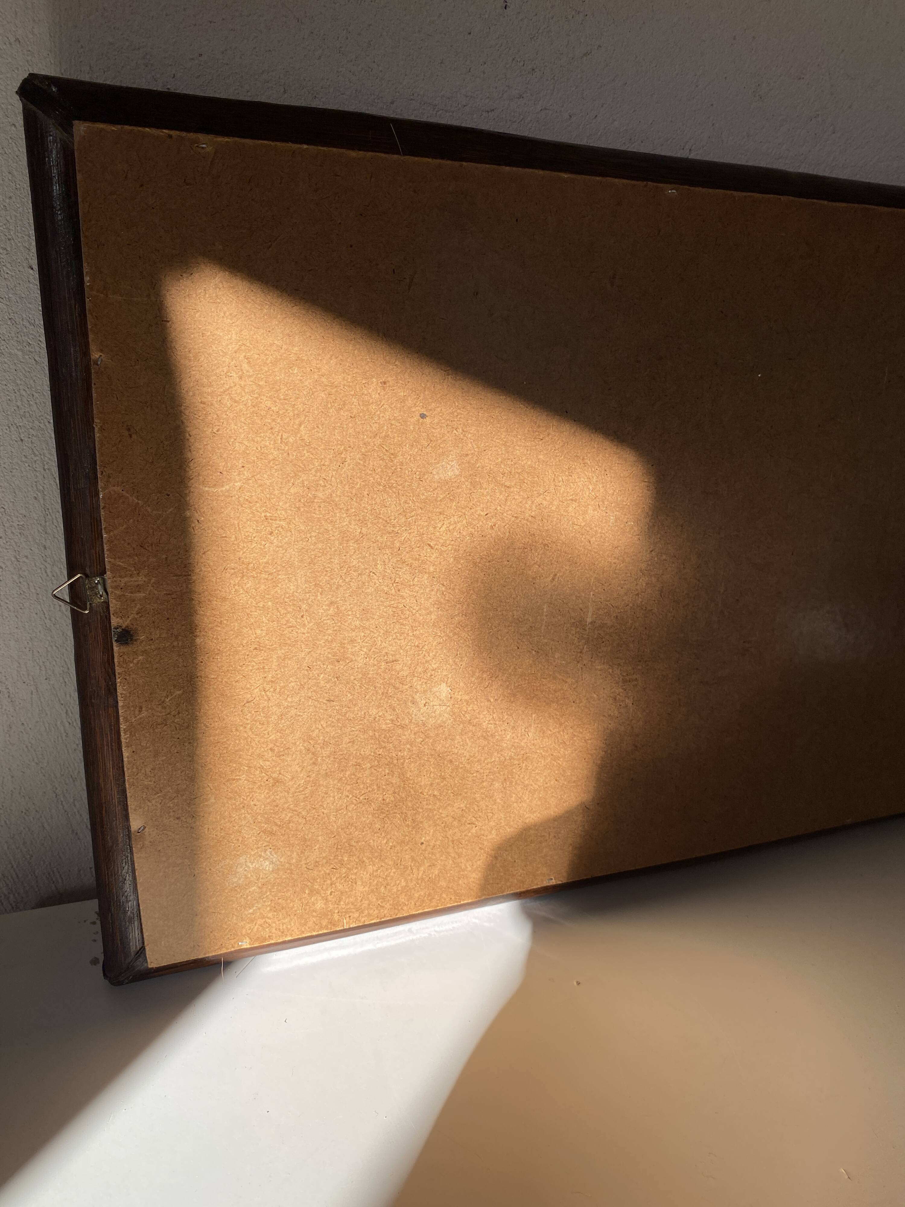 Wooden mirror 37x60 cm, 80s