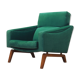 Fauteuil vert, design danois, années 1970, fabriqué au Danemark
