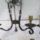 Paire d'appliques murales en fer couleur bronze