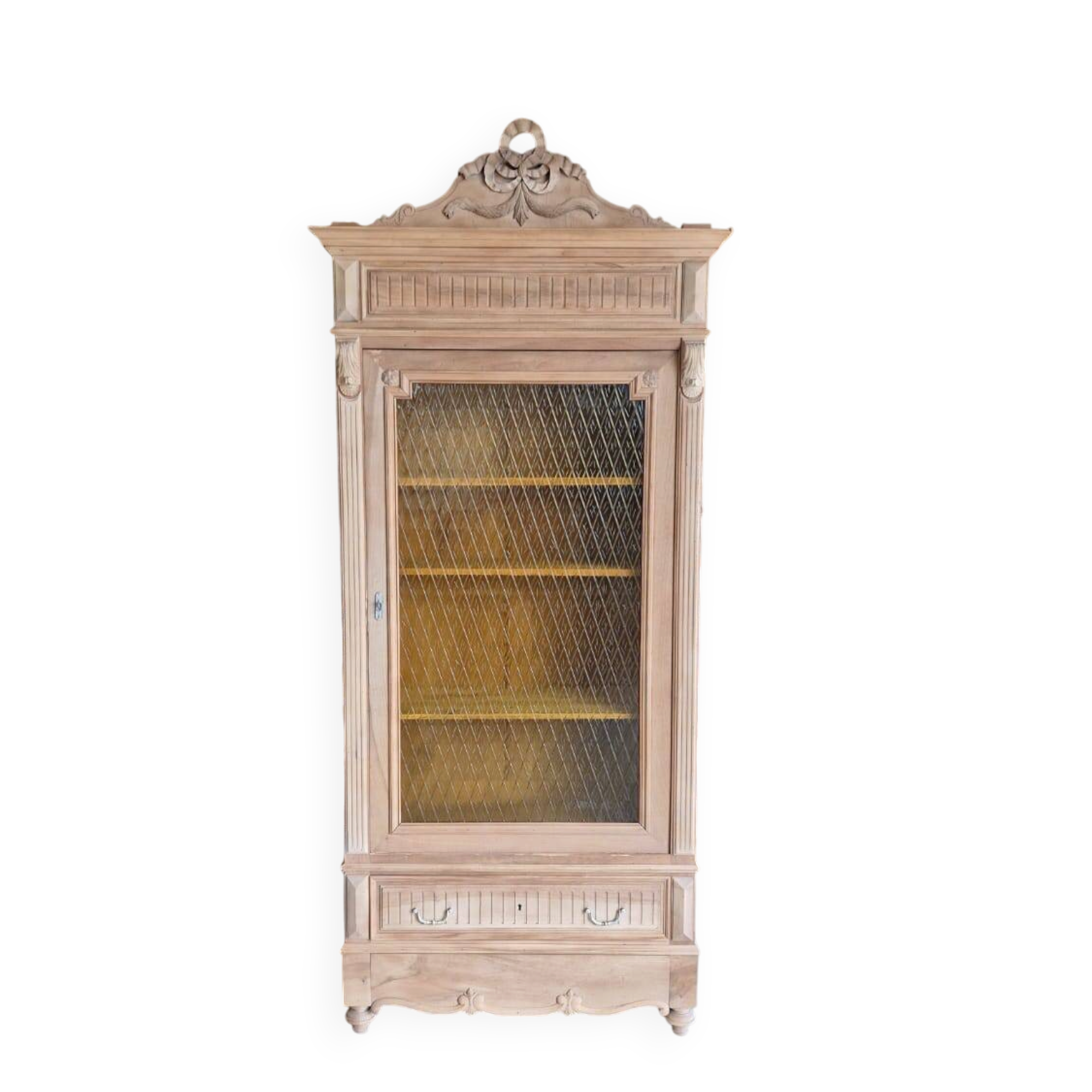 Vitrine ancienne néo-Louis XVI aérogommée