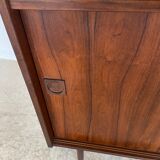 Danish retro vintage library in rosewood with sliding doors from the 1960s.