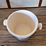 Ice bucket, ceramic ice cubes from Poteries du Marais, flower design.