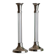 Two Vintage Candlesticks: Transparent Plexiglas & Chrome-Plated Metal, Italy 1970s Mid-Century Design