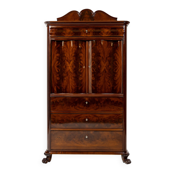Chiffonnier haut avec bar en acajou 1850-1880