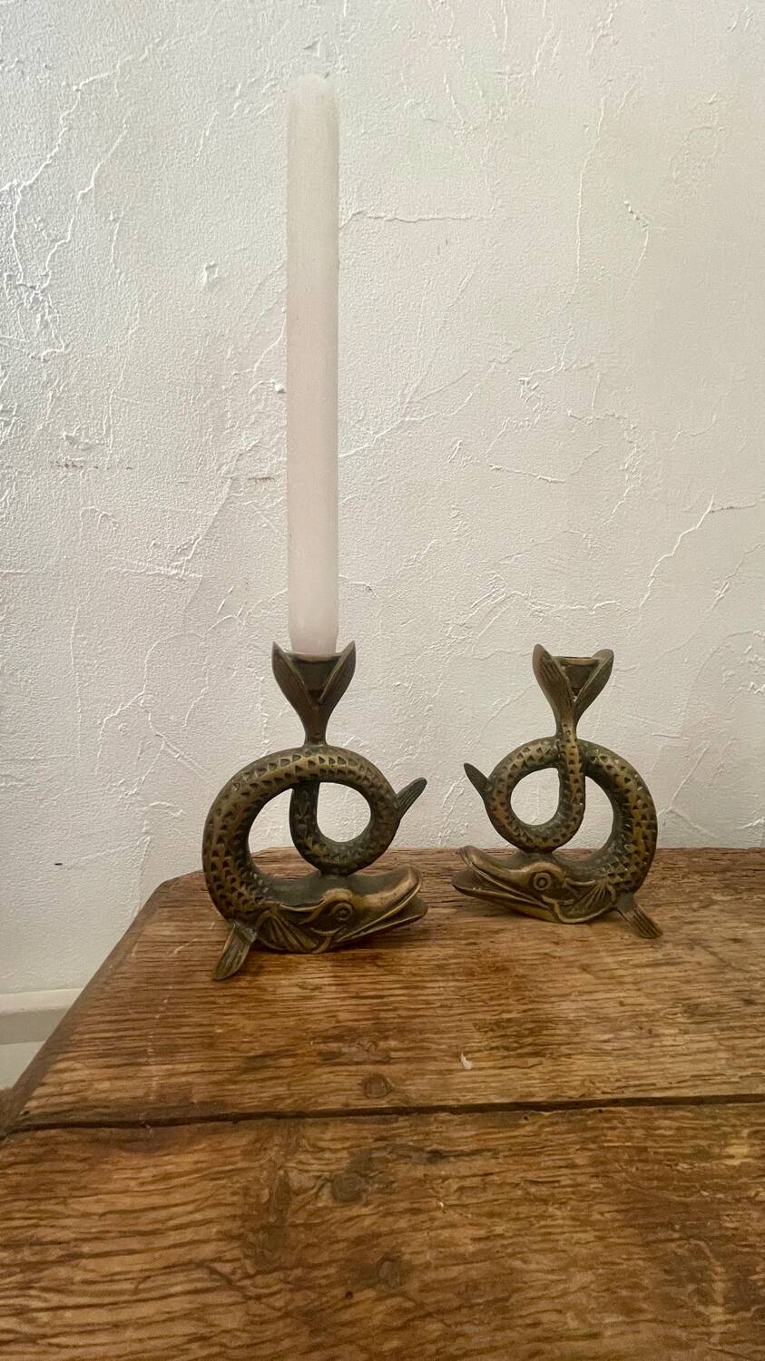 Pair of bronze candlesticks from the late 1950s