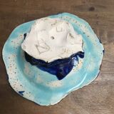 Modernist trinket bowl in enamelled terracotta