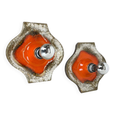 Set of two pop art ceramic fat lava wall lights by hustadt lights germany 1970s