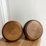 Pair of turned wooden candlesticks from the 70s