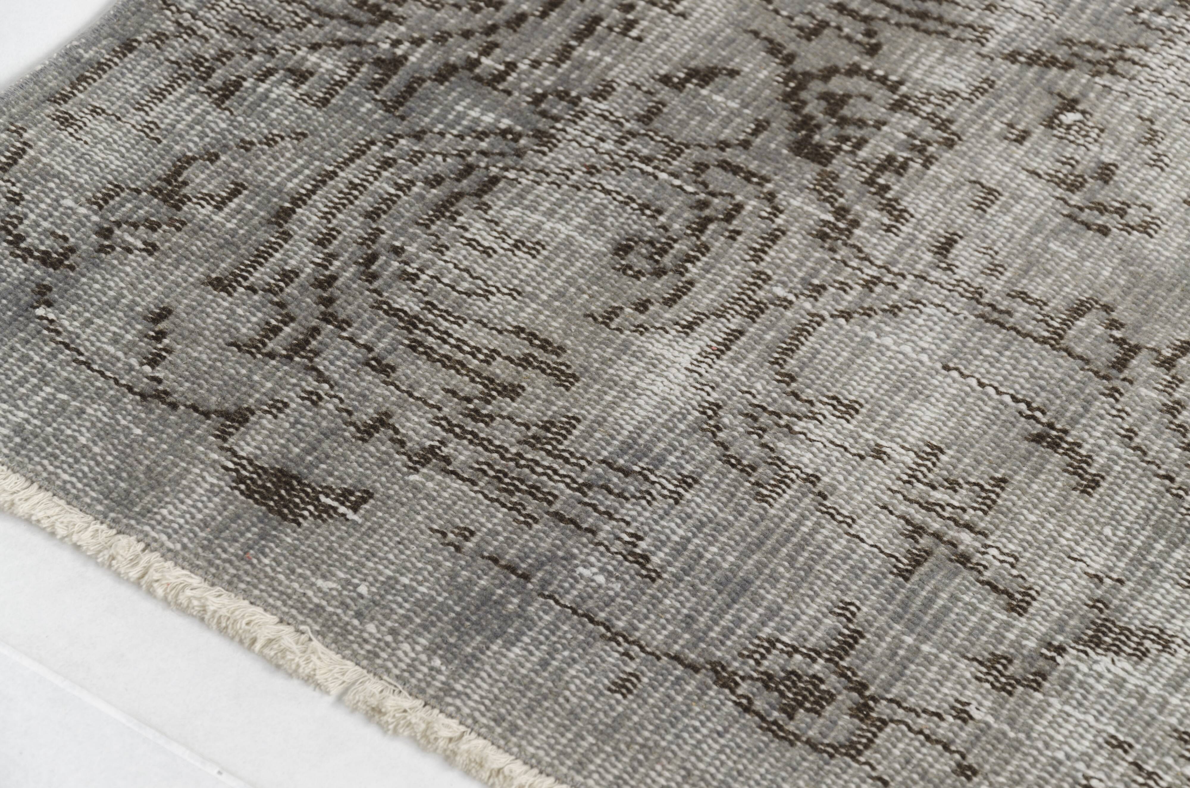 Grey Oushak Floor Wool Rug-2204
