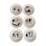 St Amand "Faizant" Faïencerie plates