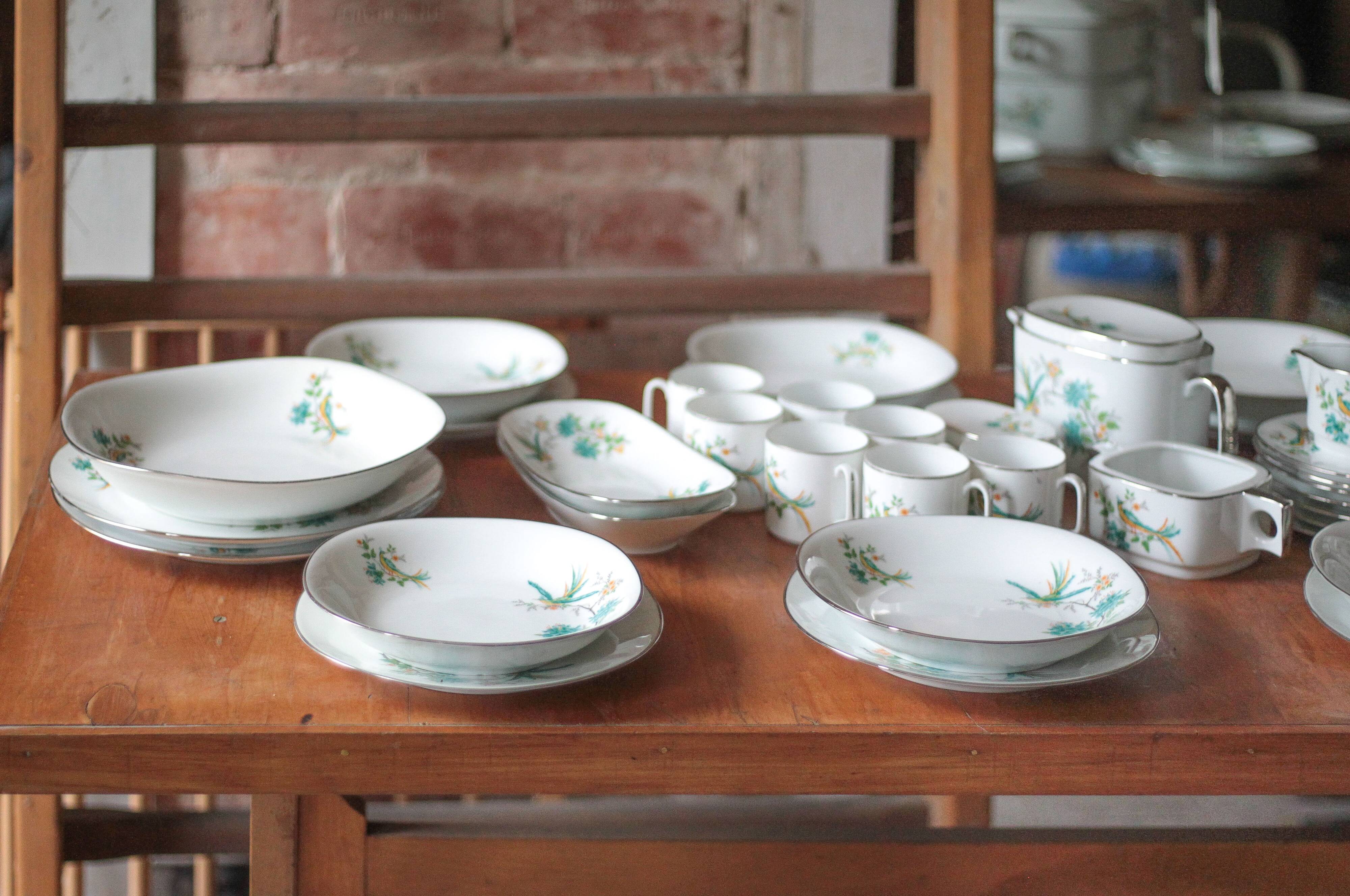 Limoges porcelain table service J.R.S Paradise bird, decor