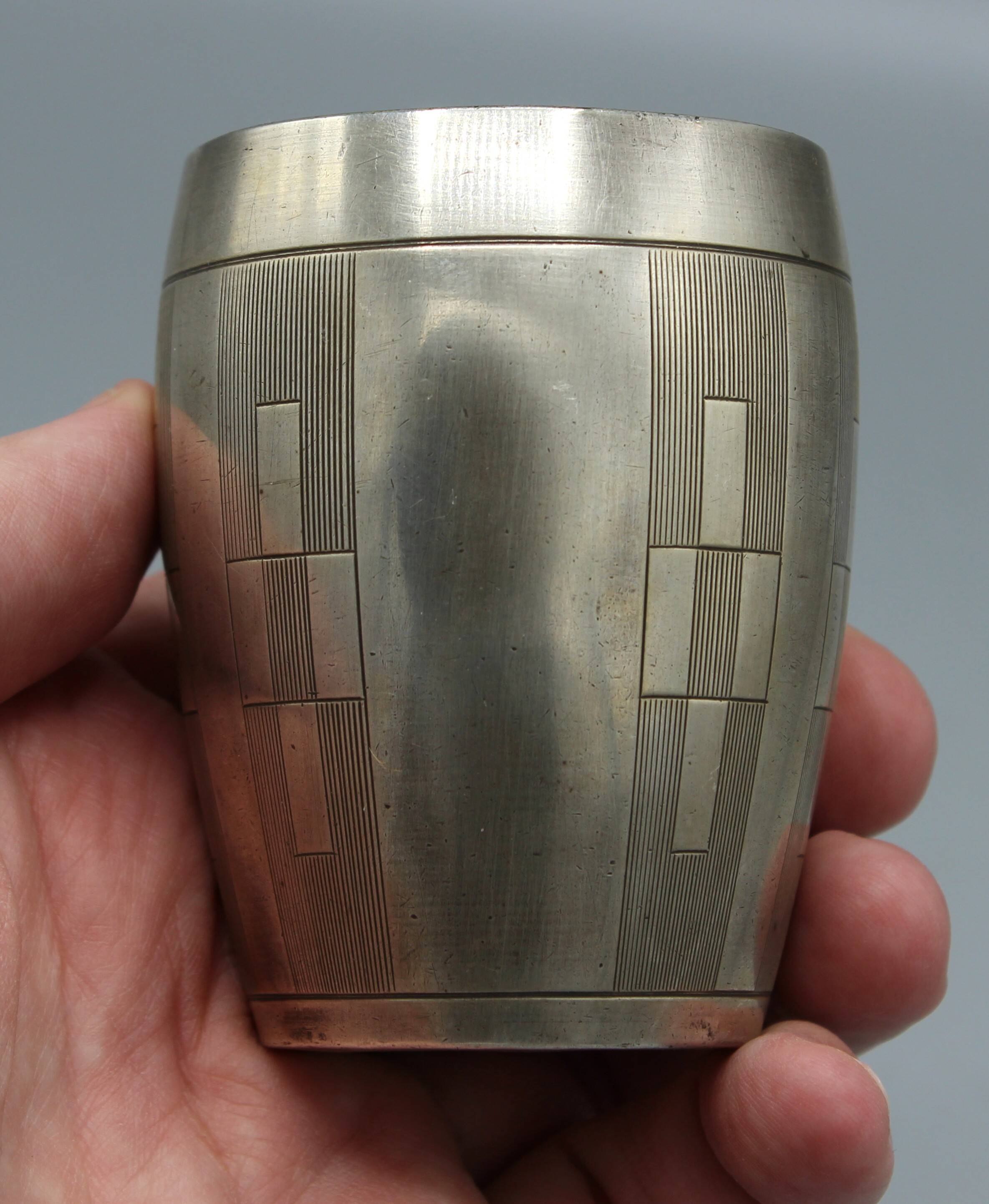 Silver-plated metal cup signed ravinet denfert - art deco