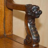 Victorian Antique Bacon Bench in Carved Walnut by Hampton & Sons