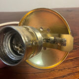 Suspension globe opalin, pavillon doré Pascot