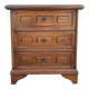 Vintage bedside cabinet with three drawers in moulded wood, Louis XV style.