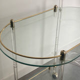 Table roulante plexiglass et verre