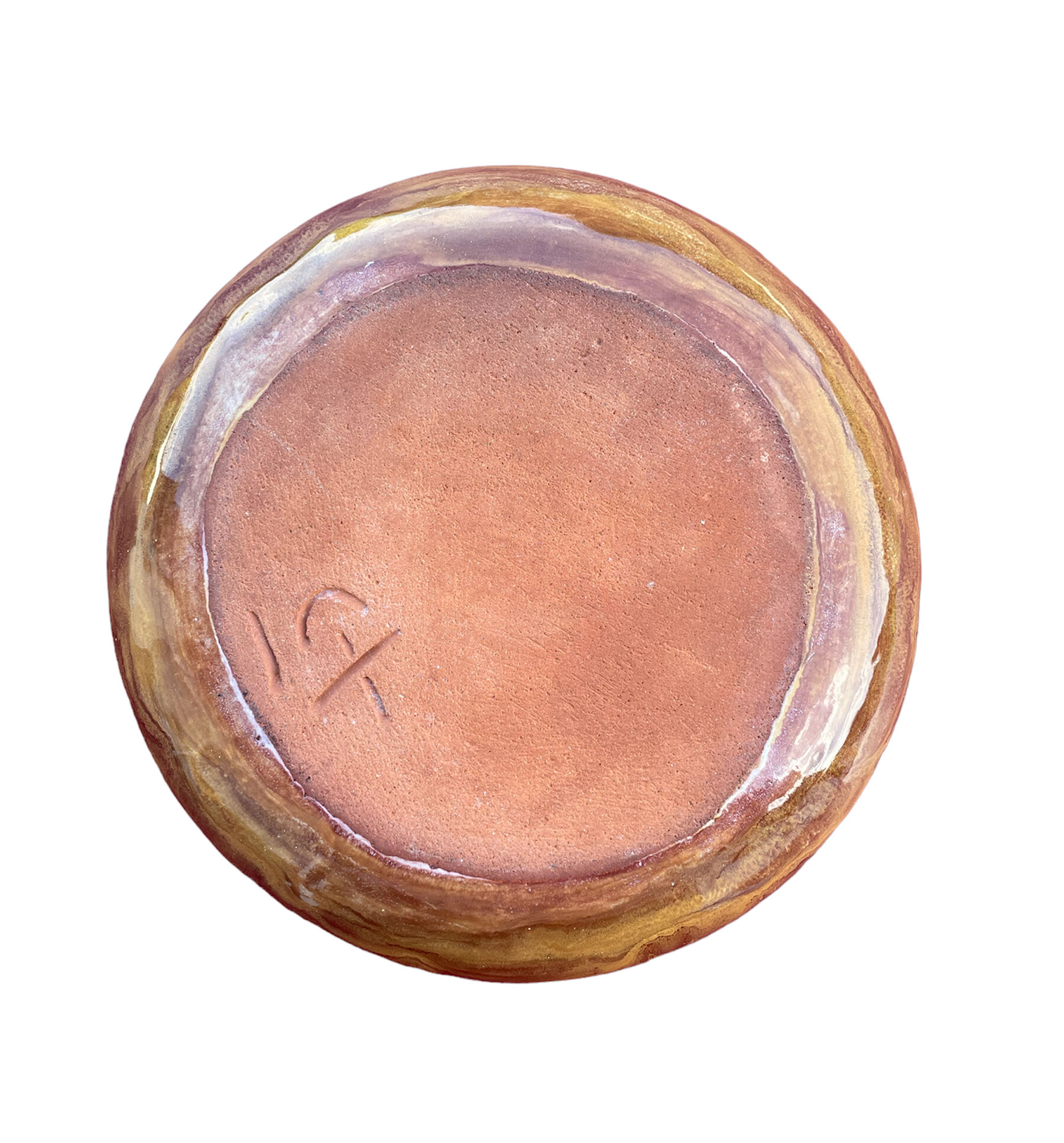 Round ceramic dish signed Cazaux