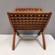 Teak newspaper/magazine rack, Danish, estimated 1970s–80s.