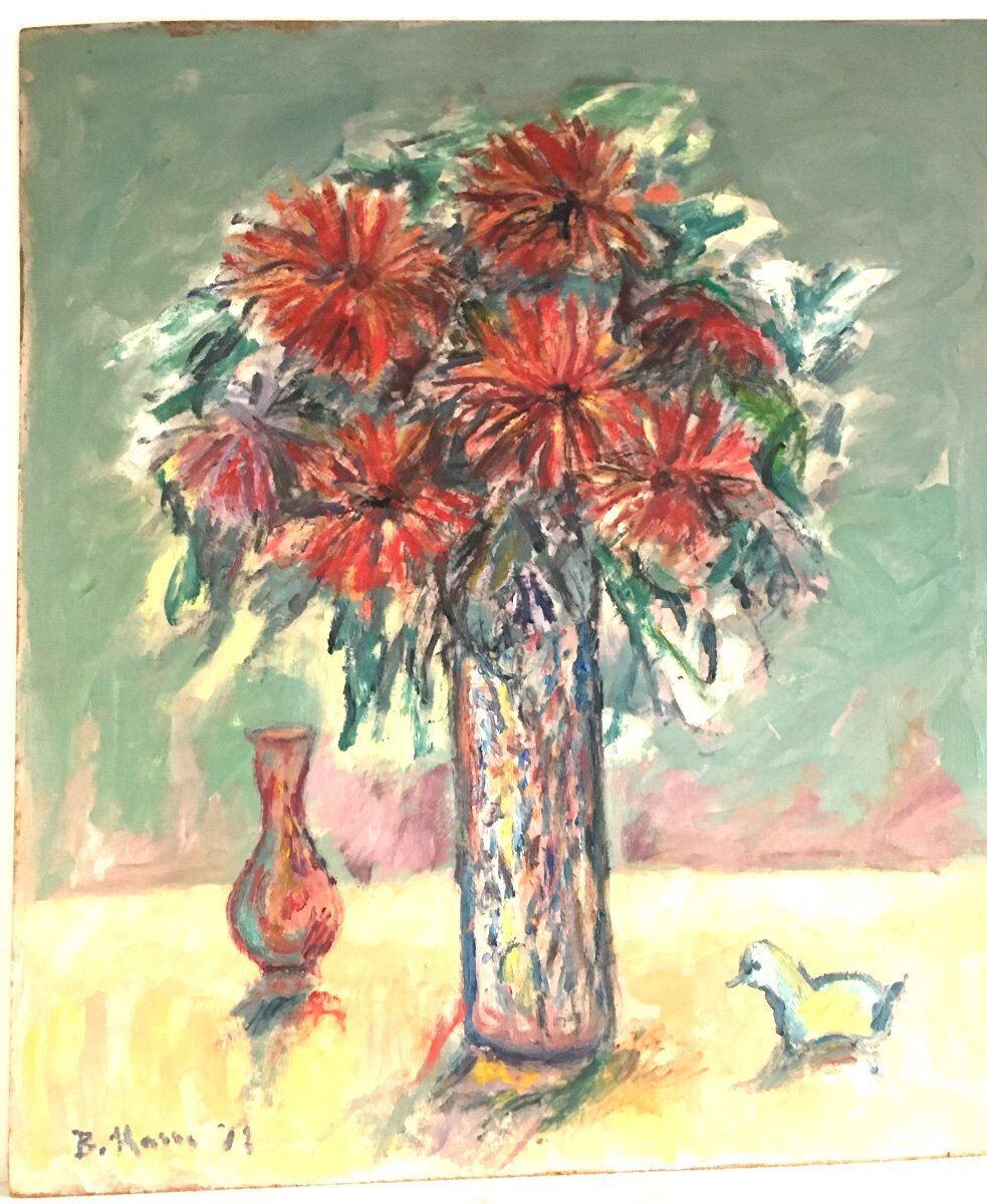 Oil on Isorel, Bouquet of Flowers, Bernard Marre