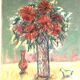 Huile sur Isorel, bouquet de fleurs, Bernard Marre
