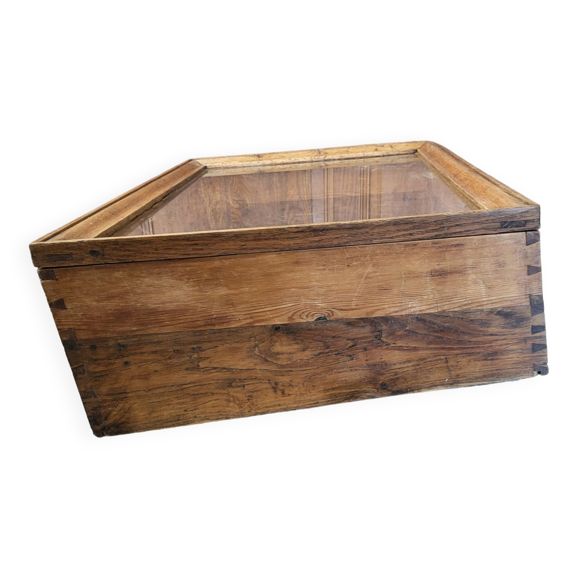 Vitrine de comptoir en chêne Fin XIXème / Déb. XXème