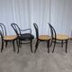 Set of 4 Mix&Match Thonet Style Dining Chairs / Black Bentwood Cane Chairs