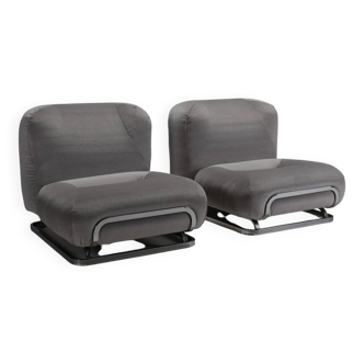 Fauteuils en mohair et chrome conçues par Malchioro pour IPE, Italie, années 1970