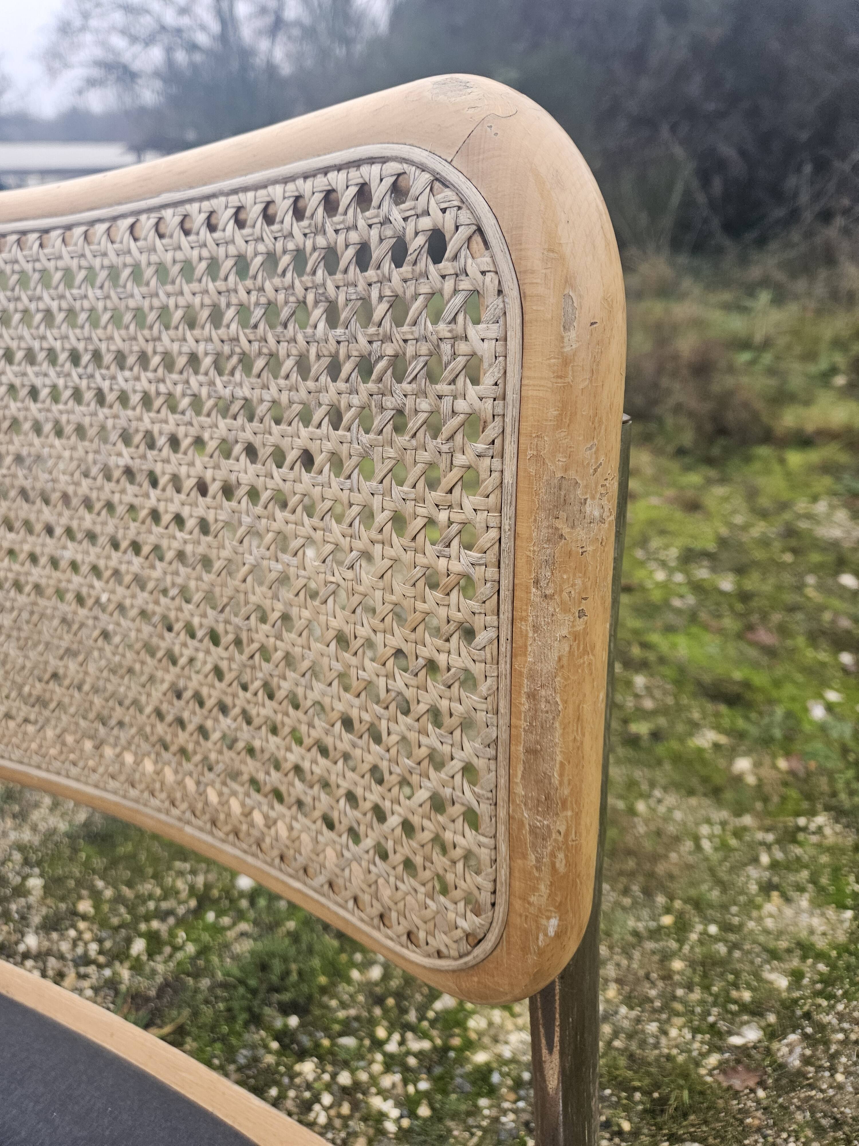 4 vintage Italian Cesca B32 chairs by Marcel Breuer, 70s