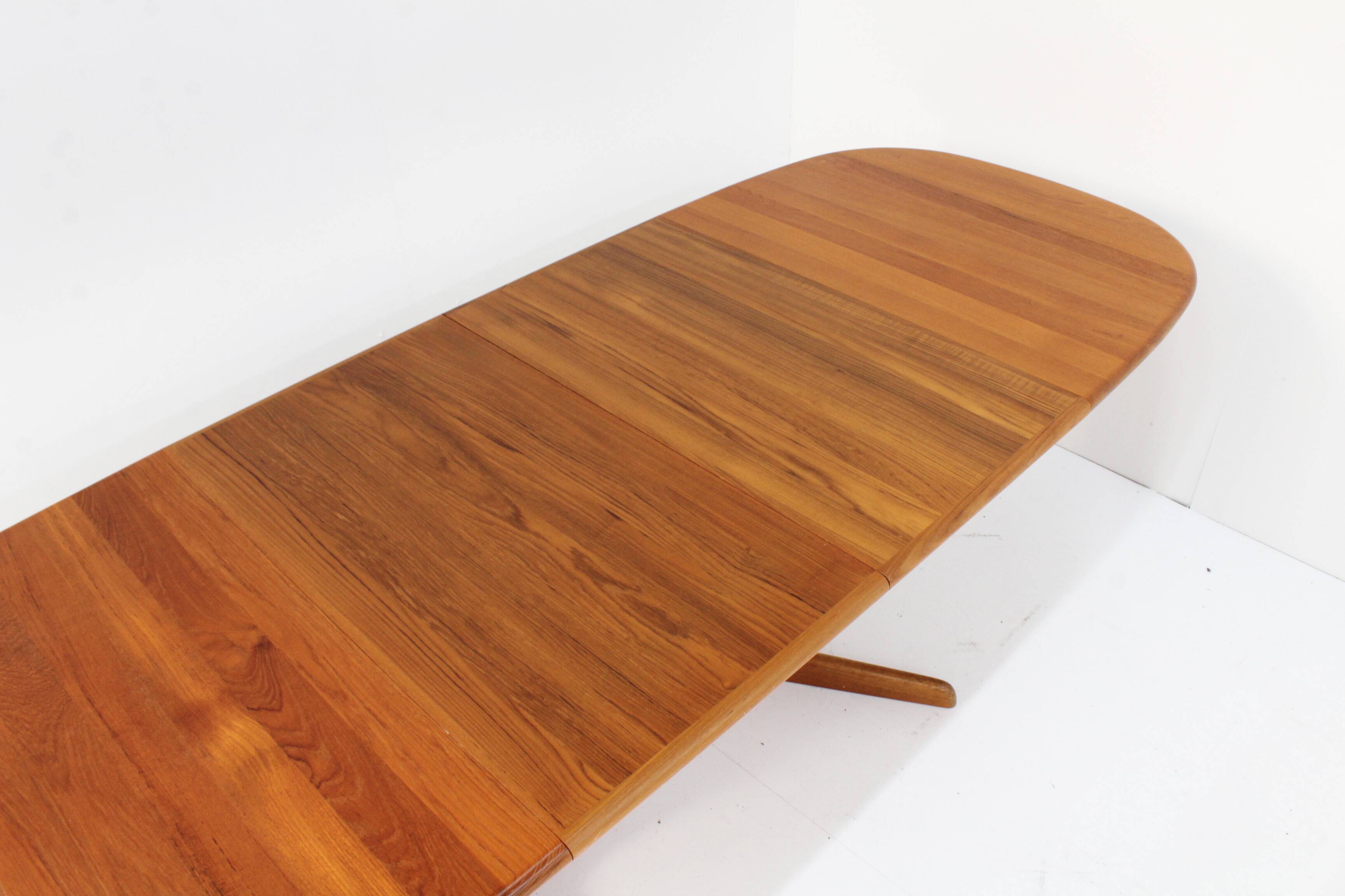 Vintage Gudme Danish oval extendable dining table solid teak 1960s