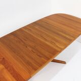Vintage Gudme Danish oval extendable dining table solid teak 1960s
