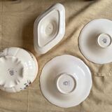4 Serving Dishes with Painted Flowers Faïencerie de Longchamp Monaco 1960s
