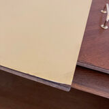 Buffet with 4 sliding doors, vintage wood and Formica