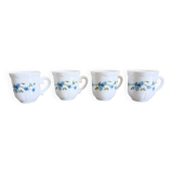 4 Veronica model espresso cups with small iconic forget-me-not flowers from the 80s