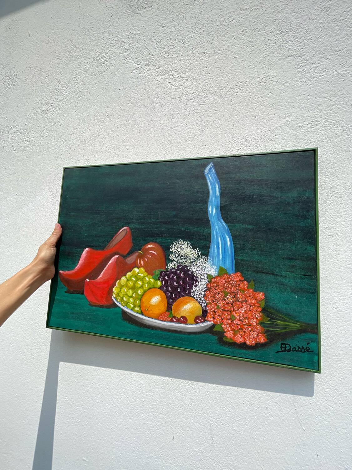 Still life with clogs and fruit / oil on canvas