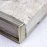 Travertine and brass ashtray