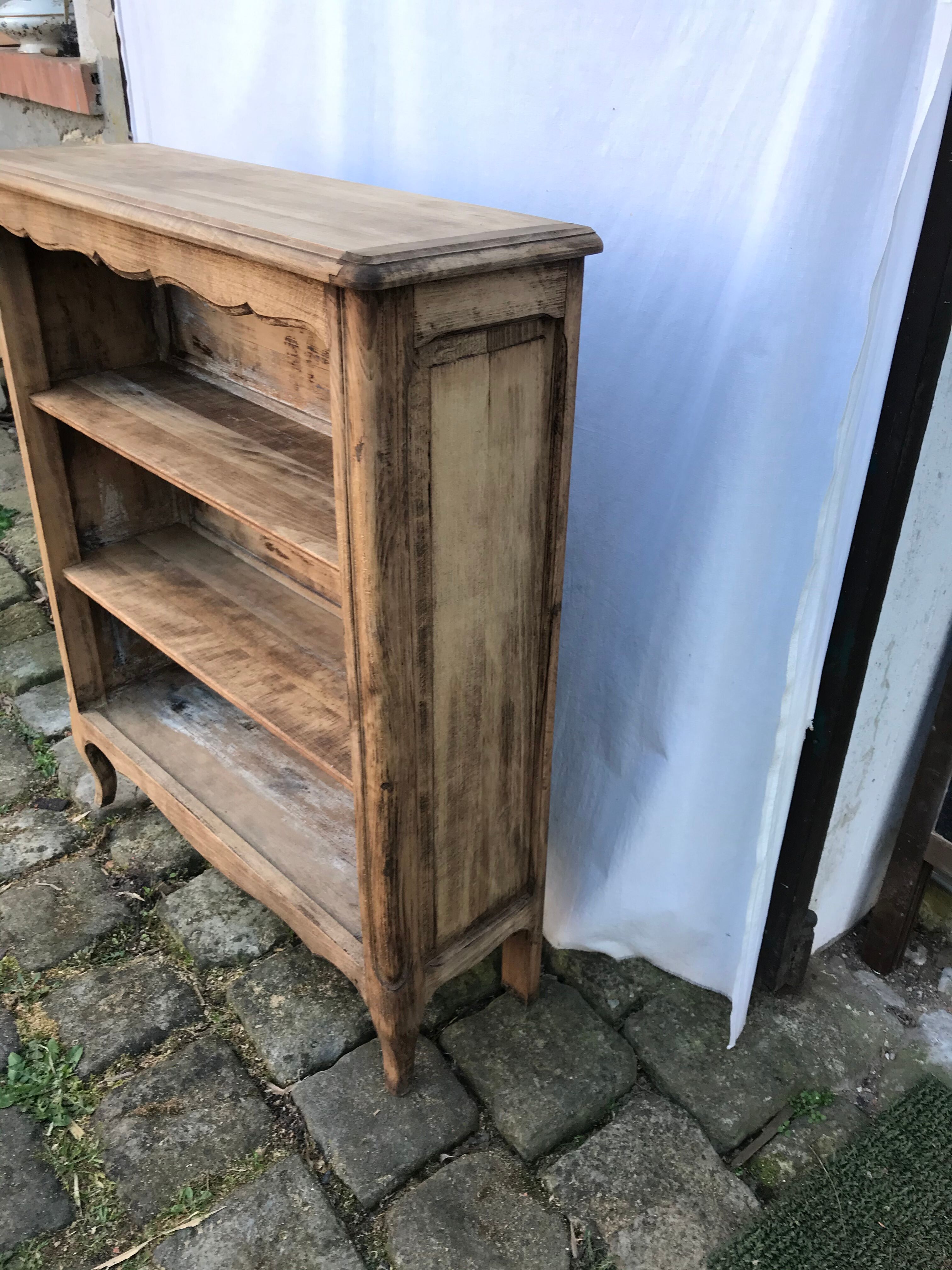 Low library in patinated decapé beech