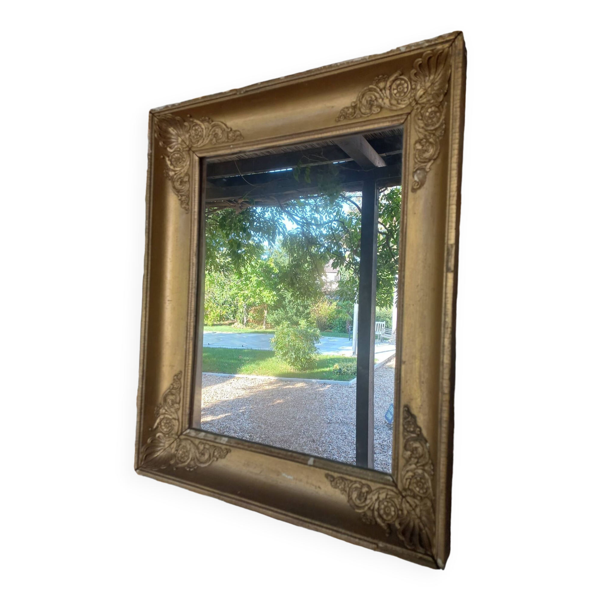 Old gilded wood mirror late 18th century early 19th century