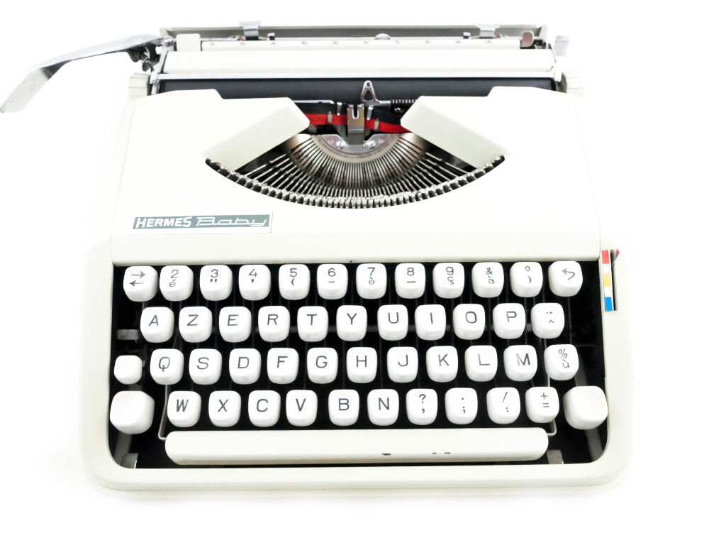 Hermes Baby color milk police cursive typewriter
