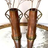 Pair of GBN art deco copper and brass vases