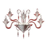 Venetian Imperial Rigadin Murano Glass Wall Sconce in Transparent Glass
