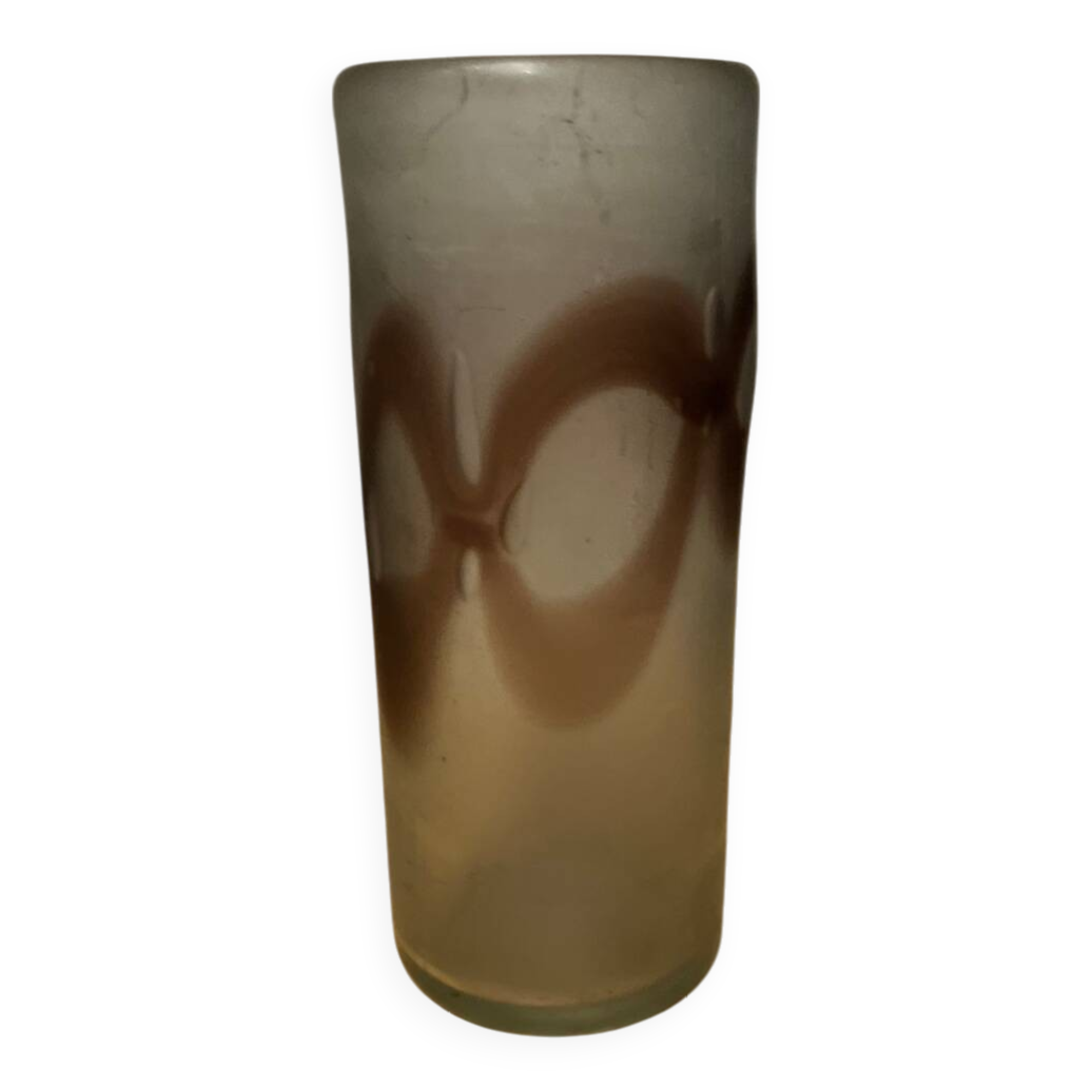 Smoked blown glass vase