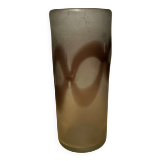 Vase verre soufflé fumé